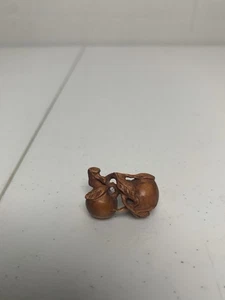 Cuentas japonesas Netsuke boj Buda’s fruit melocotón firmadas por artista - Imagen 1 de 8