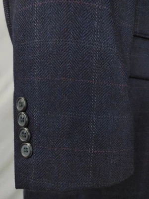 Chaps Ralph Lauren Men 42/44L Soft Tweed Wool Sport Coat Blazer Jacket Dark Navy - Image 1 of 4