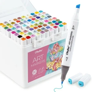 Ohuhu Alkohol Marker 80 Farben Stechbeitel & feine Illustration Töne Marker - Manoa - Bild 1 von 8