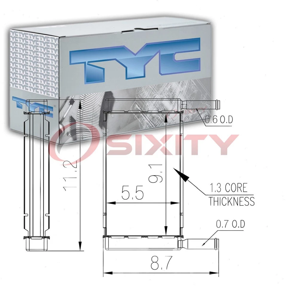 Núcleo calefactor HVAC TYC para 1967-1972 GMC C15 C1500 Suburban Heating Air jt Foto 1 de 4