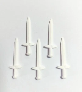 LEGO 5x Espada 18031 Blanco Caballero Espada Reino Caballeros Castillo Ajedrez NUEVO - Imagen 1 de 2