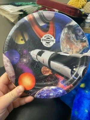 Space Blast 8-3/4"" Lunch/Dinner Plates - Pack of 8 - NEW!!! - Image 1 of 2