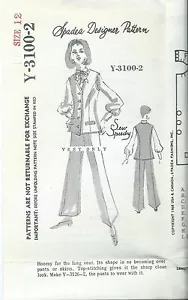 60's Spadea Designer VEST sewing pattern sew size 12 vintage 1968 mail order NEW - Picture 1 of 1