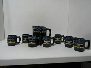 Van Briggle Colorado Springs Dark Blue Foam Drip "Charolett and Gordon" Pitcher - Picture 1 of 12