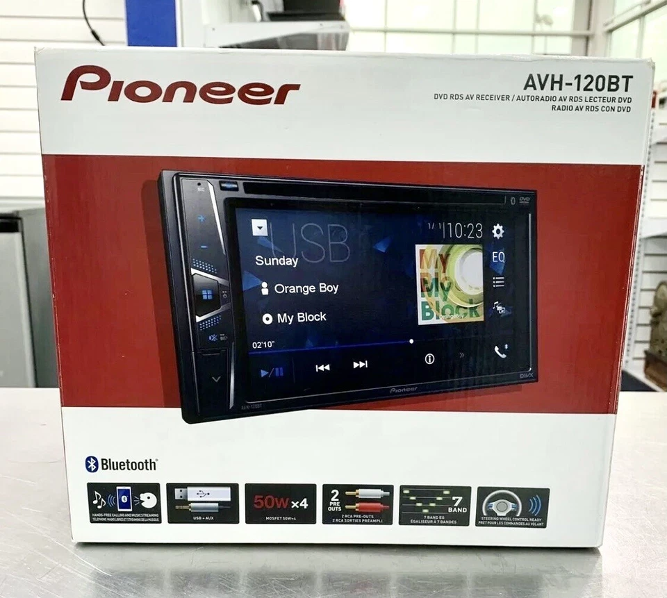 New Pioneer AVH120BT 6.2 in Double Din Bluetooth Receiver Stereo DVD CD USB AUX - Image 1 of 4