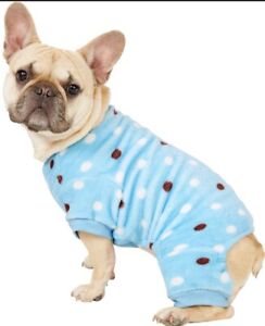 Frisco Cozy Fleece PJs Jumpsuit Pajamas Pet Large (L) ♡ Blue Polka Dot ♡ Dog Cat