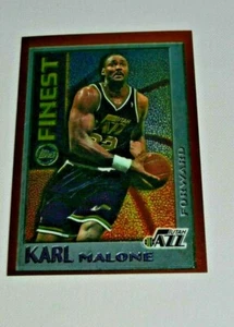 1996 TOPPS FINEST - KARL MALONE UTAH JAZZ FORWARD MYSTERY FINEST CARD M12 - Picture 1 of 4