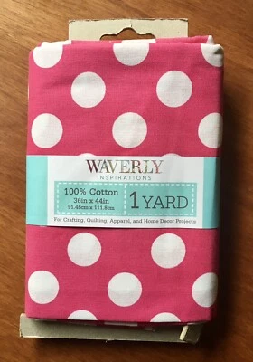 Waverly Inspirations 1 Yarda Tela 100% Algodón Magenta Lunares Rosa Foto 1 de 2