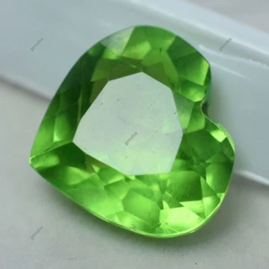 Increíble piedra preciosa verde 9,70 quilates peridoto natural facetado CERTIFICADO corte CORAZÓN - Imagen 1 de 4
