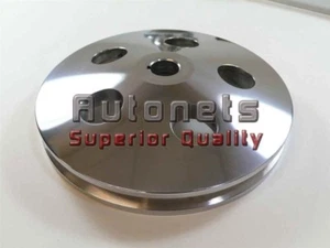 Polished Aluminum GM Single Groove Power Steering Pump Pulley KeyWay 350 454 SBC - Bild 1 von 1