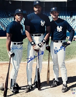 Rickey Henderson Dave Winfield Mattingly Autographed Signed YANKEES 16x20 BAS - Image 1 of 2