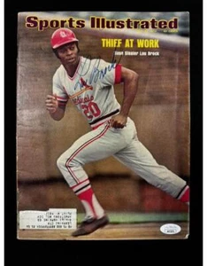 Lou Brock Signed Autographed 1974 Sports Illustrated Magazine JSA - Picture 1 of 2