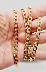 Catena in oro giallo 10 carati* 2 toni con cordino cavo taglio diamante 23,3/4 pollici x 5,8 mm - Foto 1 di 5