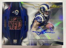 2014 TOPPS FINEST ROOKIE PATCH AUTO NFL LOGO REFRACTOR RC 1/1 TRE MASON RAMS