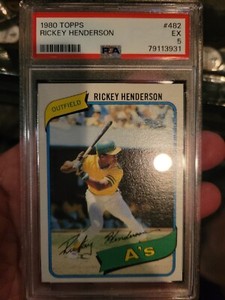 1980 Topps Rickey Henderson Rc PSA 5 With Nice Centering