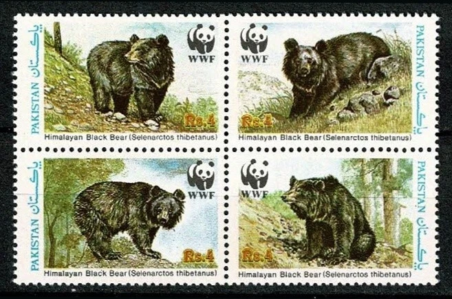 U7809 PAKISTÁN 1989 Oso negro del Himalaya - WWF MNH Foto 1 de 1
