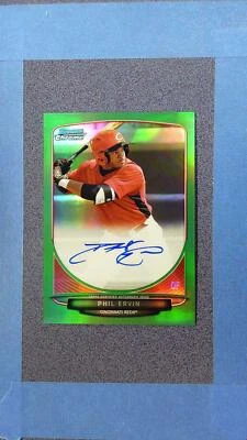 2013 Bowman Chrome PHIL ERVIN Green Refractor AUTO 58/75 Cincinnati Reds ~AY07C - Image 1 of 2