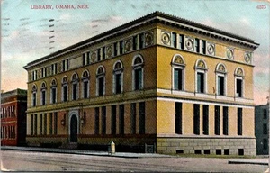 Bibliothek Omaha Nebraska Postkarte - Bild 1 von 2