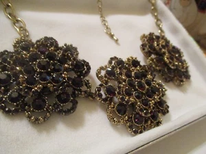 Amethyst Lila Strass Halskette Dunkle Farbe Atemberaubend WOW - Bild 1 von 11
