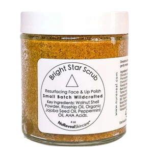 Nureveal Bright Star Scrub Resurfacing Face & Lip Polish 4 Oz Exfoliate the Skin - Picture 1 of 11
