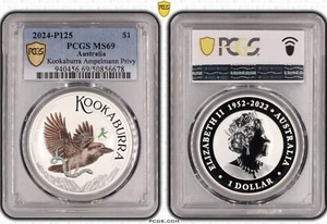 2024-P Kookaburra WMF AMPELMANN PRIVY 1oz Ag Coloured PCGS 69 - Picture 1 of 1