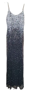 Lillie Rubin Riazee Boutique Mesh Sequined Lined Formal Gown Size 2 Vintage 90s - Picture 1 of 15