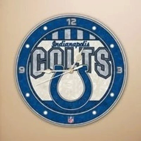 Indianapolis Colts Art Glass Clocks Memory Company NFL Cover