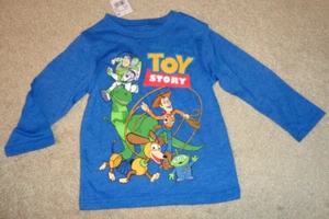 Disney Pixar Toy Story Boys Tee Shirt Long Sleeve Buzz Woody Size 2 New - Picture 1 of 2