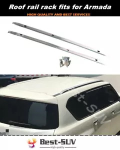 2Pcs Fit for Nissan Patrol Armada Y62 2017-2021 Roof Rail Rack Side Rail Bar - Picture 1 of 10