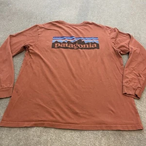 Patagonia T-Shirt Herren Large Regular Rusty Brown DISTRESSED Mountain Logo - Bild 1 von 12