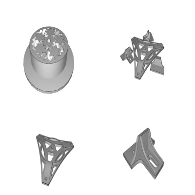 Spulenhalter mit Getriebelager kompatibel mit Kossel Mini 3D Drucker (240mm) - Bild 1 von 3