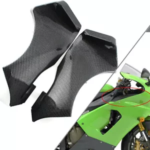 Pair Carbon Fiber Air Tube Cover Fairing For KAWASAKI Ninja ZX6R 2005-2006 - Picture 1 of 9