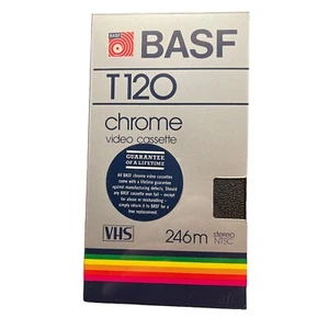 Early Generation BASF T-120 Chrome VHS Cassette Made in USA Printed West Germany - Picture 1 of 5