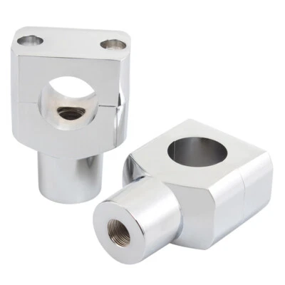 Motorcycle Handlebar Risers Mount For Honda Shadow VT 750 1100 VTX 1300 Silver - Image 1 of 4