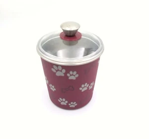 Loving Pets Bella Dog Bowl Canister/Treat Container, Merlot OPENBOX - Picture 1 of 3