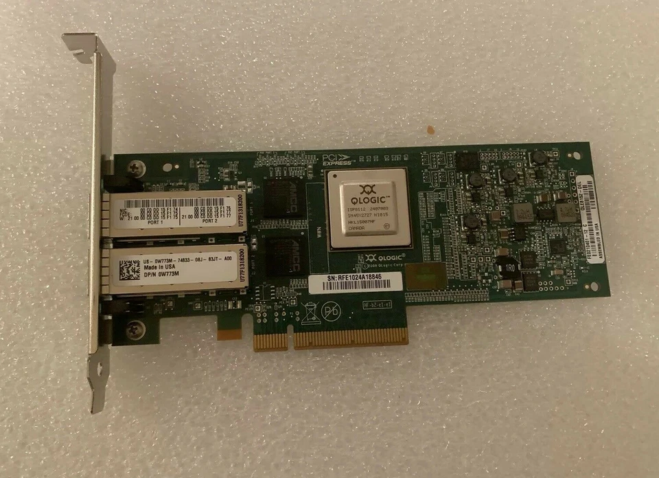 Dell W773M QLOGIC QLE152-DEL Dual Port Ethernet Network Adapter 0W773M - Image 1 of 1