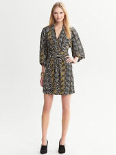 NWT $140 Banana Republic Issa Collection Olive Zebra-Printed Kimono Dress 2     