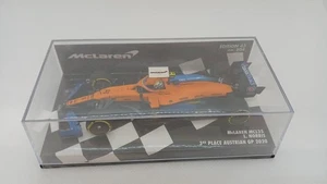 MINICHAMPS McLaren MCL35 L. Norris 3rd Place Austrian 2020 Orange/Blue Very Nice - Picture 1 of 4