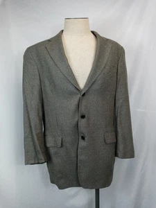 Andrew Fezza Fusion Mens Houndstooth Sport Coat Blazer 42R Gray Wool Blend - Picture 1 of 10