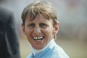 Scottish jockey Willie Carson during a race meeting at Goodwood Ra- Old Photo - Picture 1 of 1