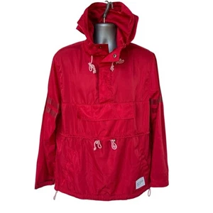 Giacca a vento estetica profonda rossa rosa con cappuccio logo giacca uomo taglia large - Foto 1 di 12