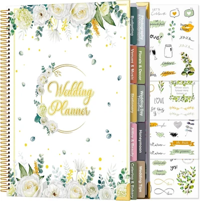 Planificador y organizador de bodas de 176 páginas con pegatinas - Regalo ideal para parejas Foto 1 de 4