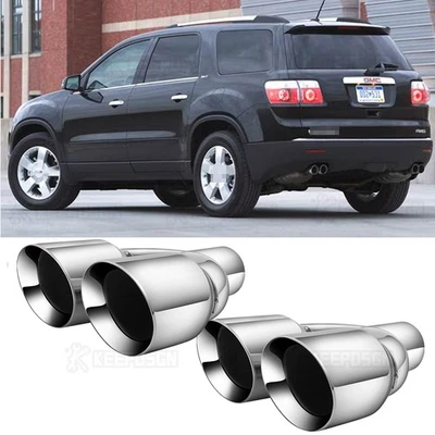 Par de puntas de tubo de escape dobles 2,5" entrada 3,5" salida 9,5 largo para GMC Acadia Foto 1 de 4