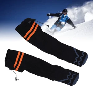 Heated Socks Orange Black Machine Washable Rechargeable Socks With 4 Heating - Picture 1 of 12