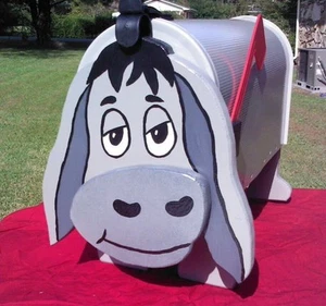 NEW Donkey Mailbox Wooden Postal Mail Box Gray Mule - Picture 1 of 3