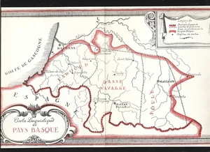1955 -- SPRACHKARTE DES BASKENLANDES. 4C321 - Bild 1 von 1