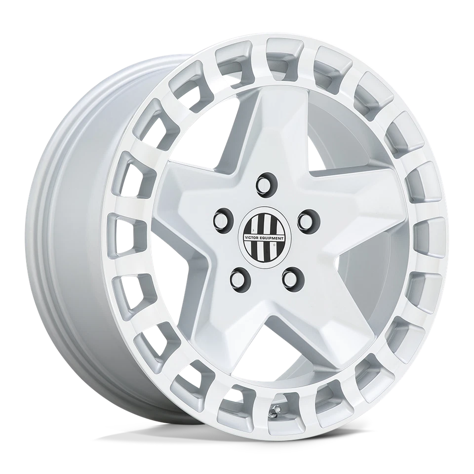 Rodas brancas brilhantes 17x8 Victor Equipment ALPEN 5x130 (10mm) conjunto de 4 - Imagem 1 de 4