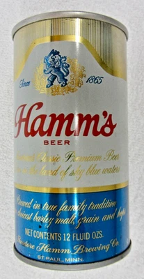 Lata de cerveza Hamms 1969 Str pestaña de acero USBC 73-3 metálica 1 City St Paul - costura ancha Foto 1 de 4