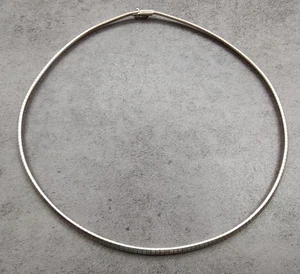 Estate Italian Sterling Silver 4.1mm Omega Chain Necklace 17" QVC - Picture 1 of 13