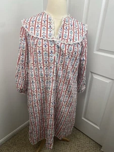 Lanz Of Salzburg Flannel Nightgown Tyrolean 100% Cotton  - Picture 1 of 14